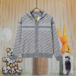 Dior couple's hooded knitted sweater coat