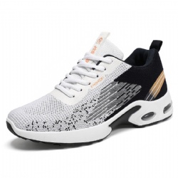Men's air cushion soft sole sports flying woven shoes
