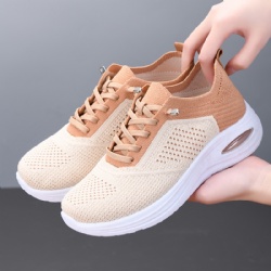 Women's casual lace-up socks mesh shoes soft sole sports shoes for women
